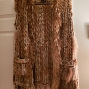 Rabbit/raccoon fur shawl